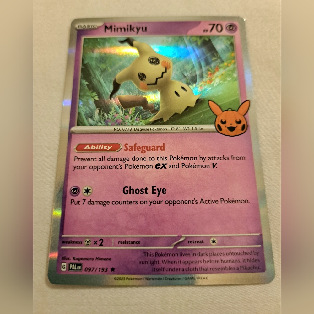 Pokémon Mimikyu Holo Halloween Trick Or Trade 097/193- 2023